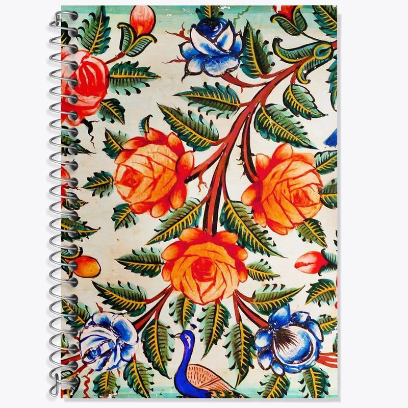 دفتر زبان 50 برگ خندالو مدل دو خط طرح کاشی کد 2198