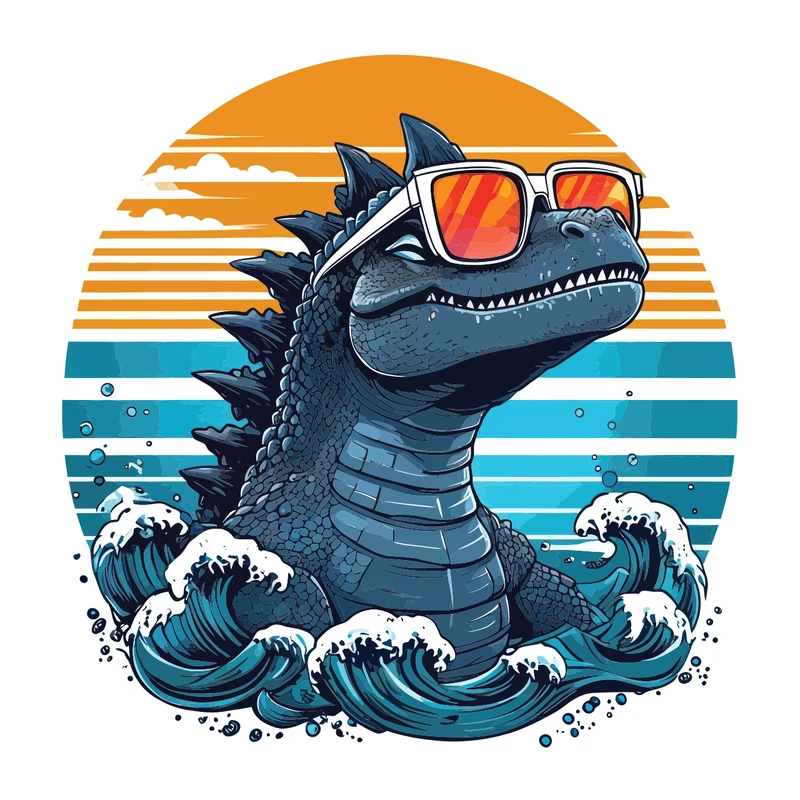 برچسب لپ تاپ پویا مارکت طرح گودزیلا کد 3965