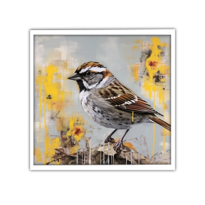 تابلو نوری بکلیت طرح نقاشی پرندگان گنجشک مدل W-MID-19389