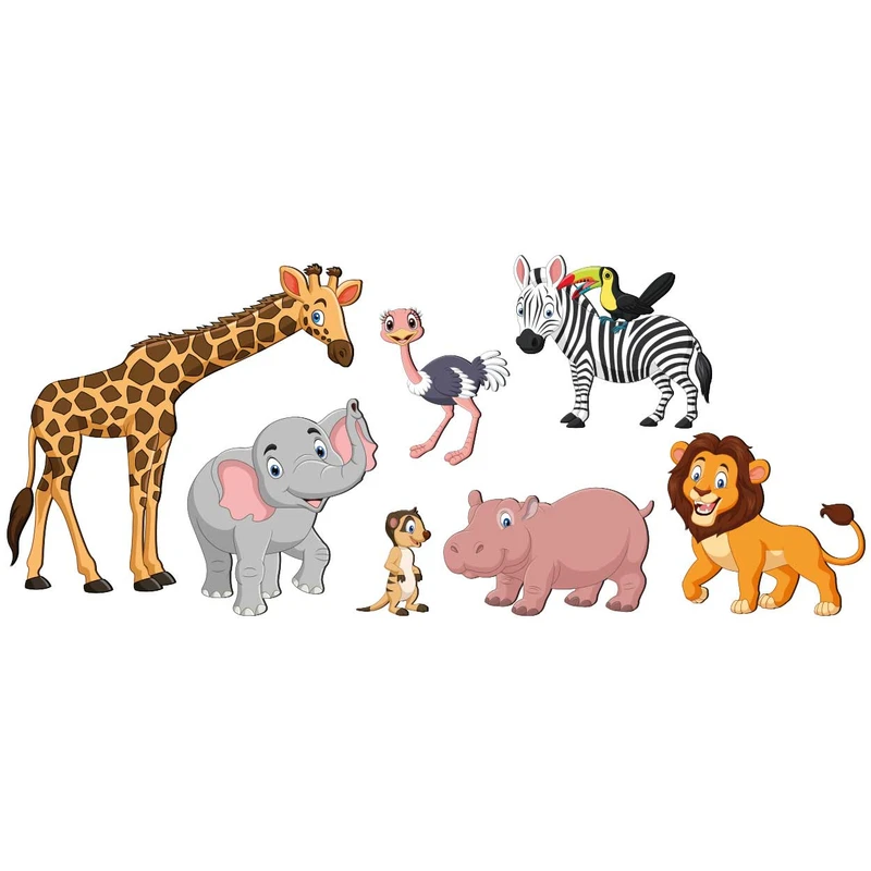 استیکر چوبی کودک باروچین مدل حیوانات جنگل کد 6087 مجموعه 7 عددی