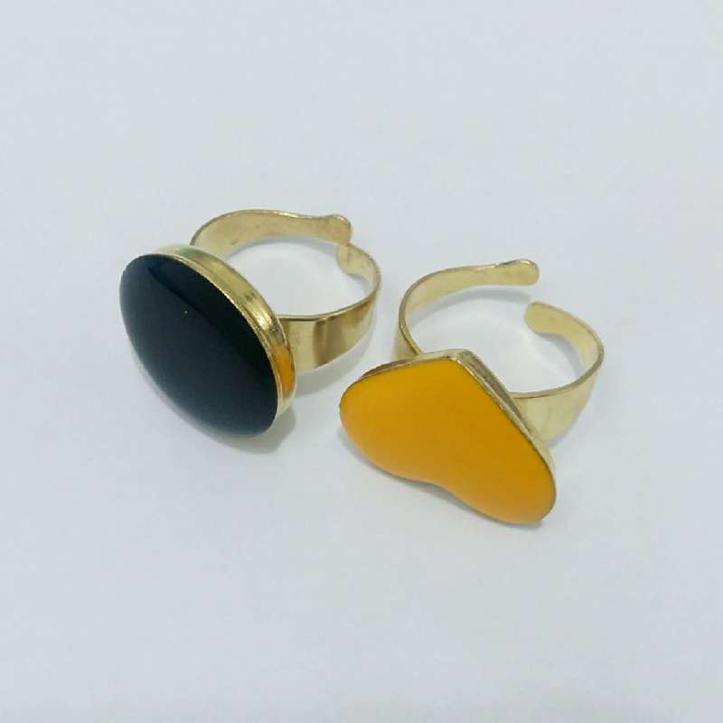 انگشتر دخترانه مدل رزینی مجموعه 2 عددی