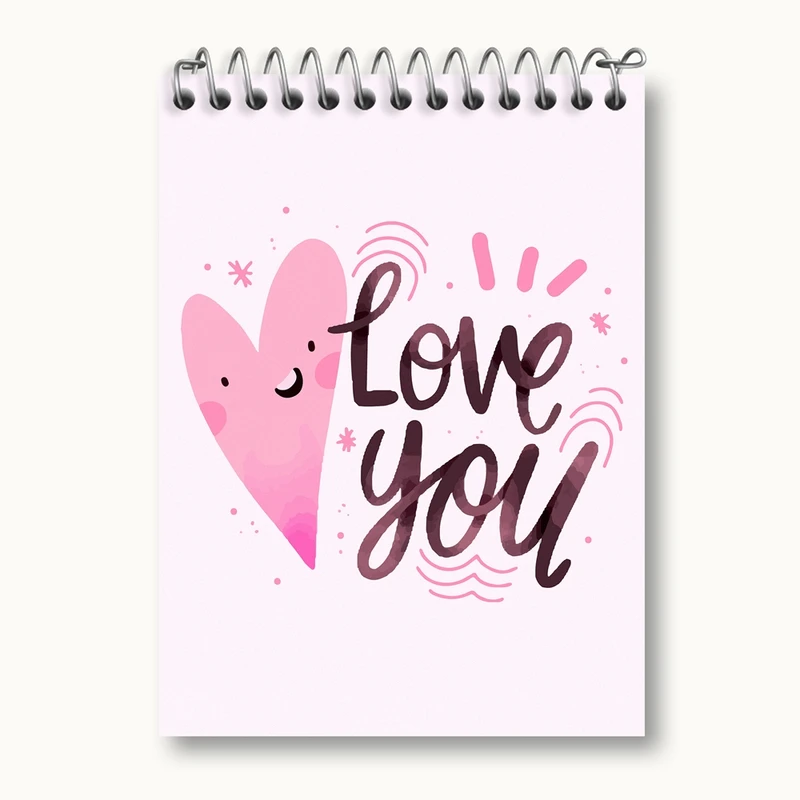 دفتر یادداشت 50 برگ خندالو مدل عاشقانه کد 27117