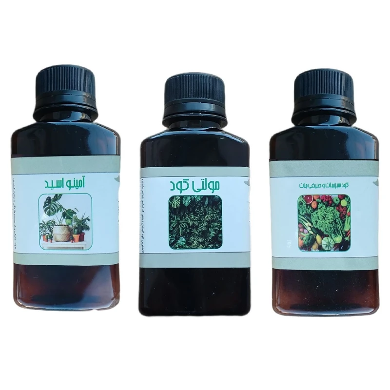 کود مایع امینو اسید و کود سبزیجات و صیفی جات و مولتی کود مدل life drop حجم 110 میلی لیتر بسته 3 عددی