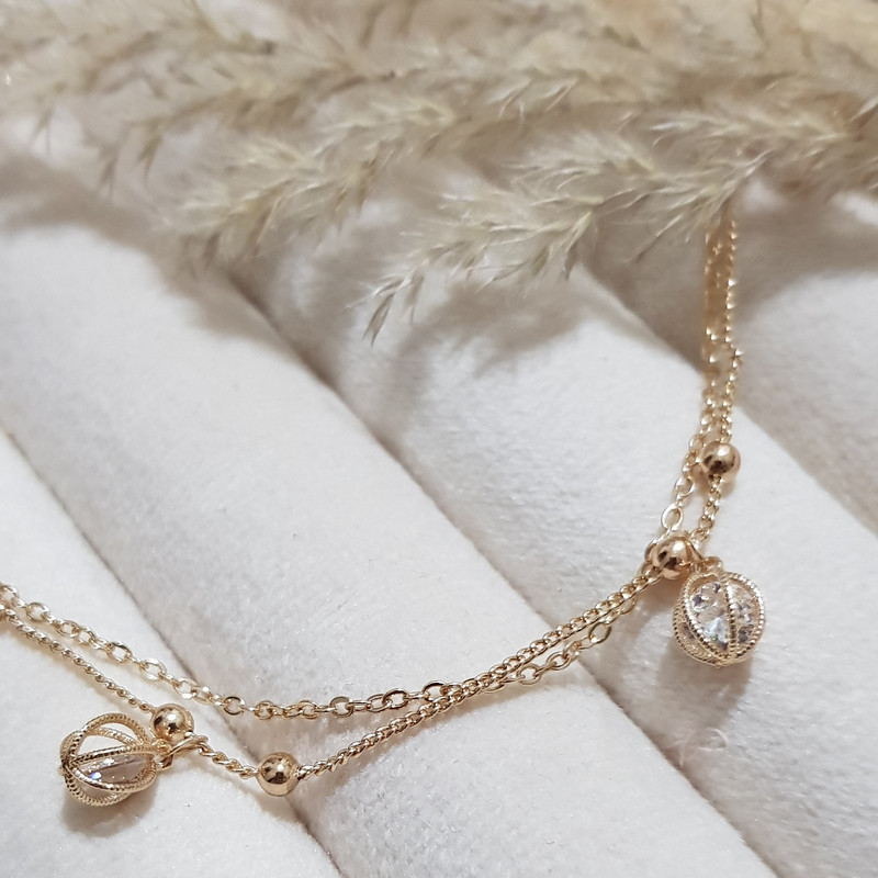 پابند زنانه وای اس ایکس مدل دولاین گوی تک نگین 179 پابند زنانه وای اس ایکس مدل دولاین گوی تک نگین 179