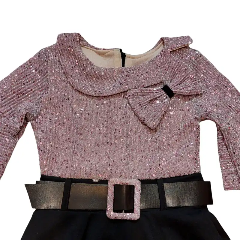 پیراهن دخترانه مدل لمه پولکی ASH594