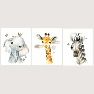 پوستر الفاپ مدل Water color Animals کد 114_03 بسته 3 عددی