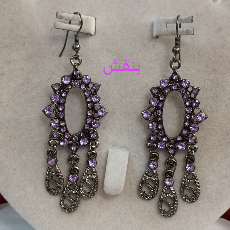 گوشواره زنانه مدل سنتی هندی نگین دار