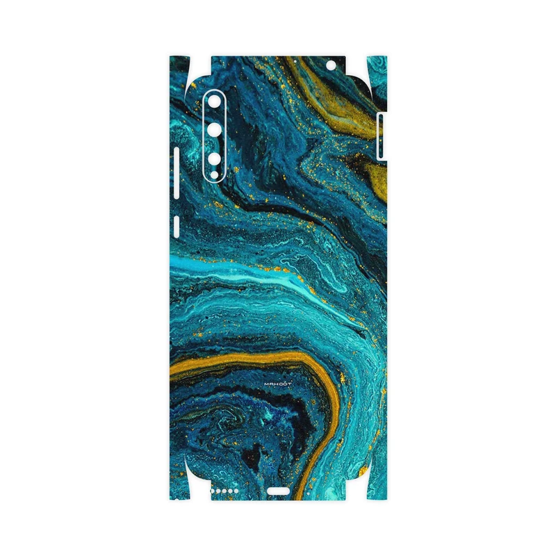 برچسب پوششی ماهوت مدل Turquoise marblewith golden streaks-FullSkin مناسب برای گوشی موبایل هوآوی Y8p