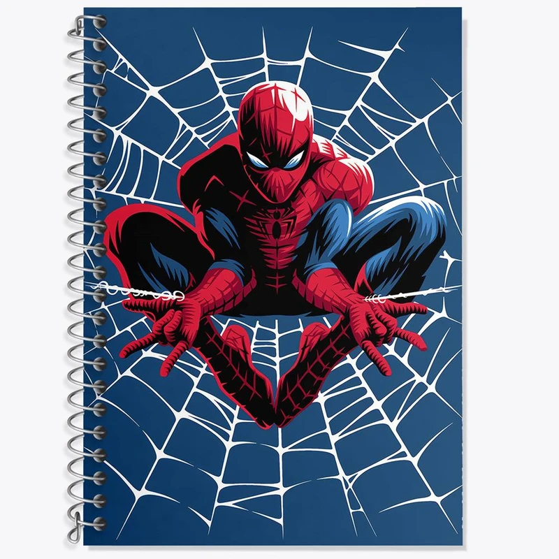 دفتر زبان 50 برگ خندالو مدل سه خط طرح مرد عنکبوتی Spider Man کد 13180