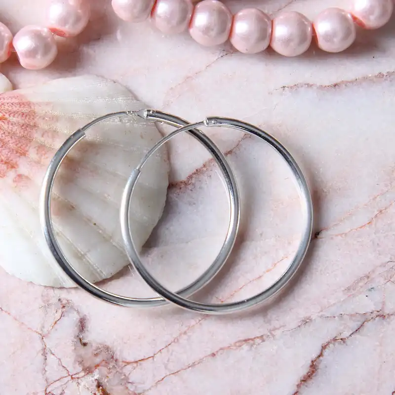 گوشواره نقره زنانه بازرگانی میلادی مدل حلقه ای کد GZN_219