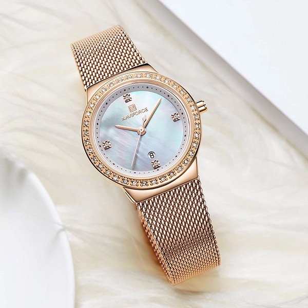 ساعت مچی عقربه ای زنانه نیوی فورس مدل NF5005 rgw ساعت مچی عقربه ای زنانه نیوی فورس مدل NF5005 rgw