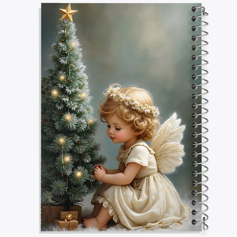 دفتر ژورنال نویسی 50 برگ خندالو مدل نقطه ای طرح فرشته ی کیوت کد F8265