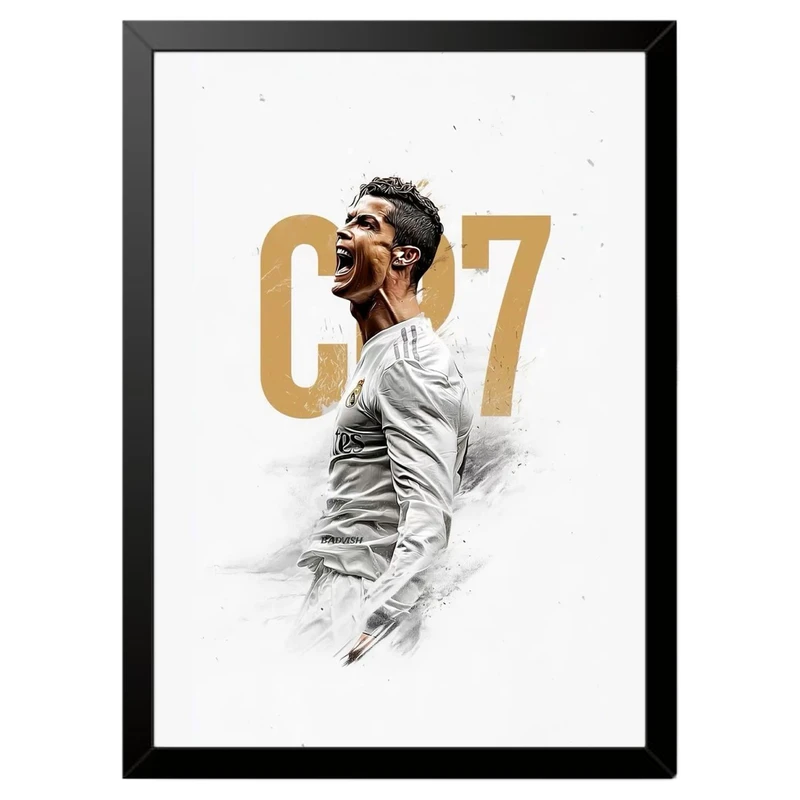 تابلو بکلیت طرح کریستیانو رونالدو Cristiano Ronaldo مدل b-po1642 فریم مشکی