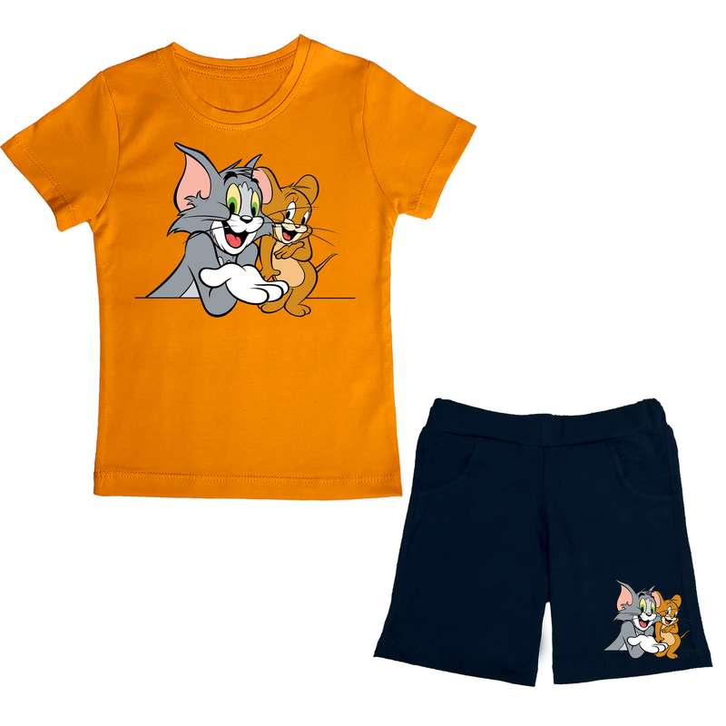ست تی شرت و شلوارک پسرانه مدل Tom O Jerry OG