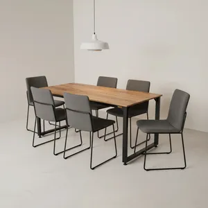 میز ناهارخوری شش نفره دیزم مدل مونتاژی LNC_asm_160×80_LIGHT