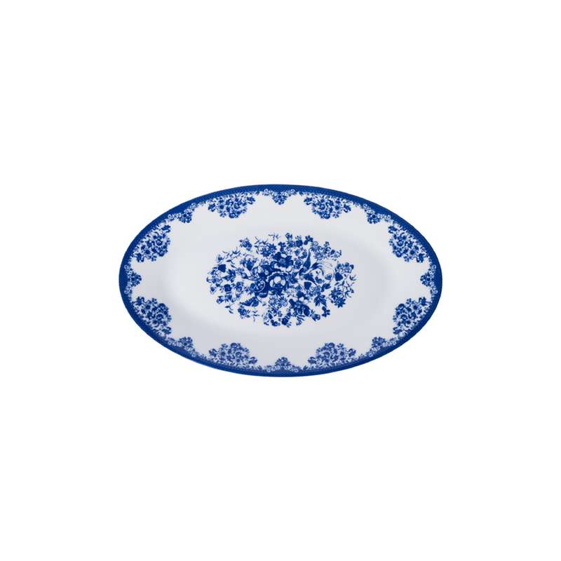 دیس چینی زرین ایران مدل بیضی ایتالیا 24 فلورانس سرمه ای درجه 1