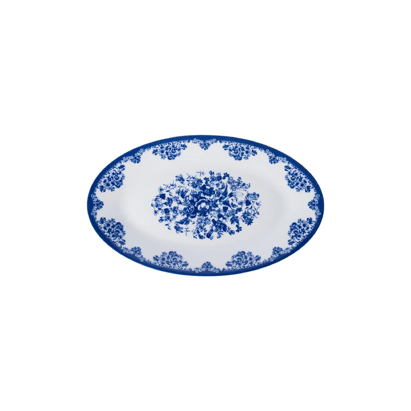 دیس چینی زرین ایران مدل بیضی ایتالیا 24 فلورانس سرمه ای درجه 3