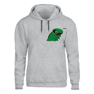 هودی مردانه مدل دایناسور سبز  کد SH71 رنگ طوسی