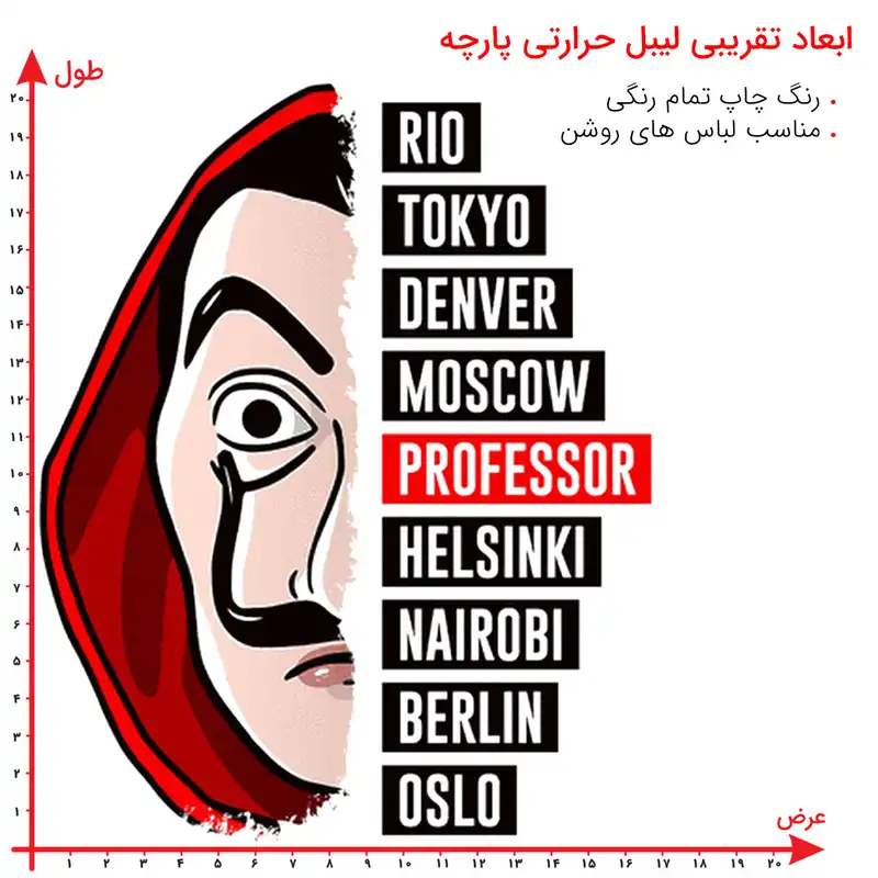 استیکر پارچه و لباس مدل برچسب dtf طرح خانه کاغذی