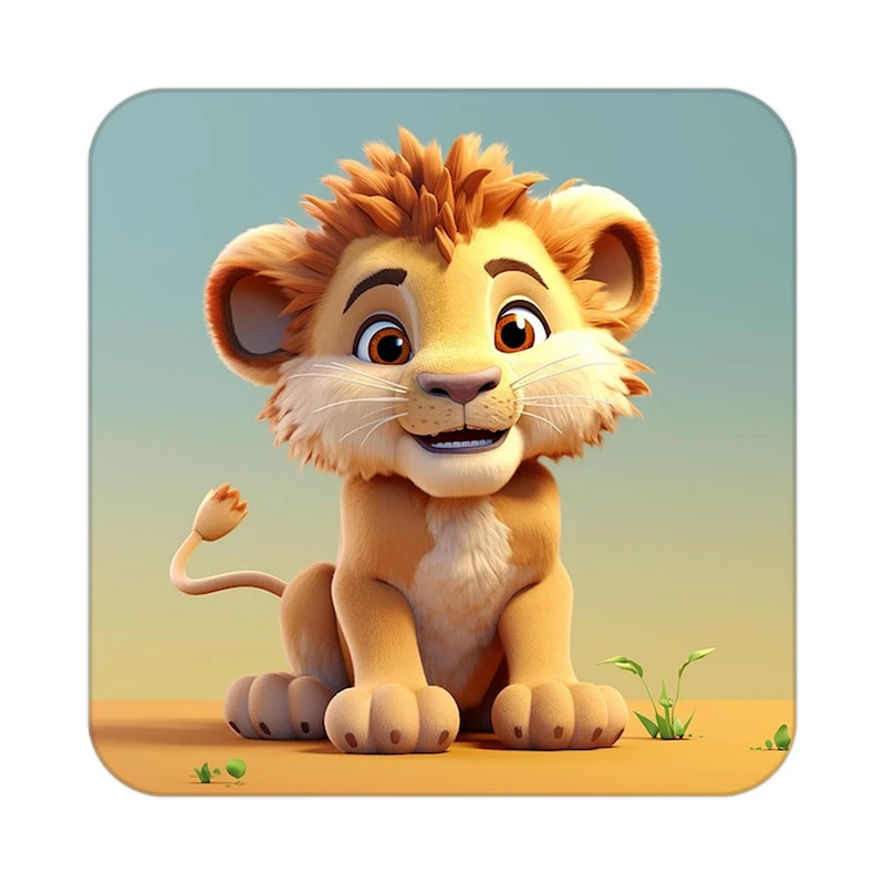 زیر لیوانی کاکتی طرح شیر مدل mp22917