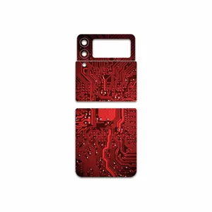 MAHOOT Red-Printed-Circuit-Board Cover Sticker for Samsung Galaxy Z Flip3 5G