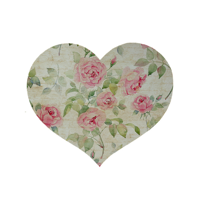 پادری مدل قلب طرح گل کد 5912 سایز 90x90 سانتی متر 