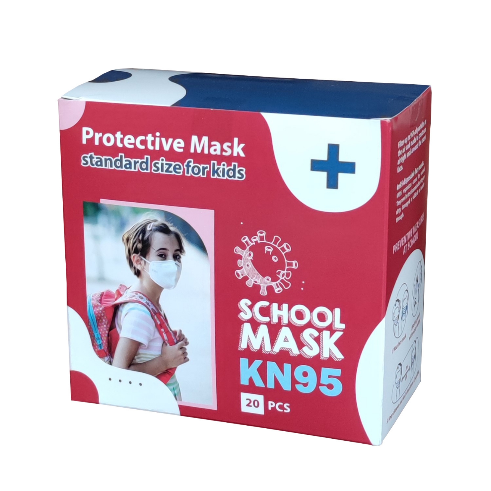  ماسک تنفسی کودک اسکول مدل KN95-1 بسته 20 عددی