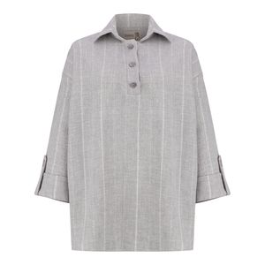 مانتو زنانه السانا مدل آلنام کد 224503 رنگ طوسی