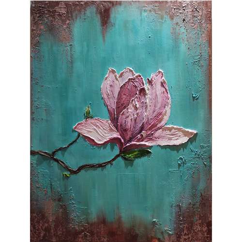 تابلو نقاشی رنگ روغن برجسته مدل گل کد 01