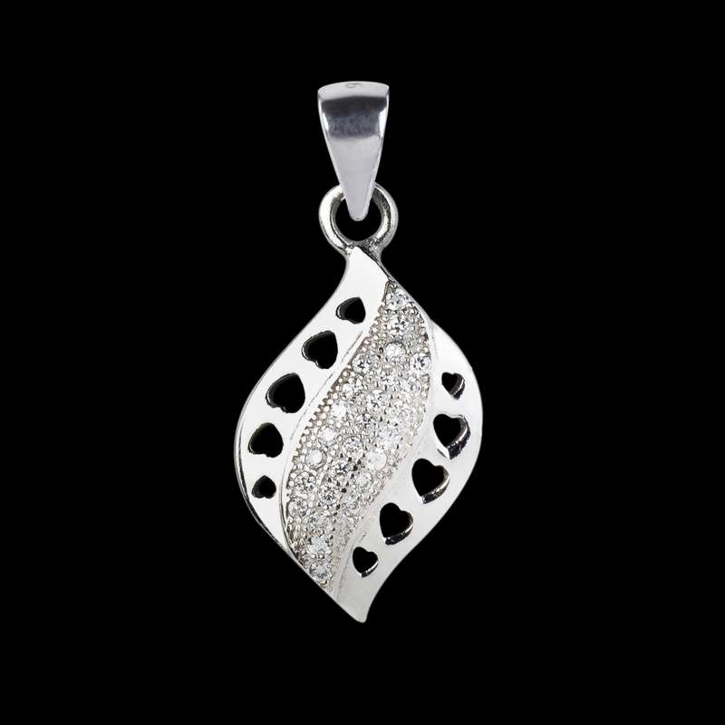 آویز گردنبند نقره زنانه مدل برگ کد NG2598