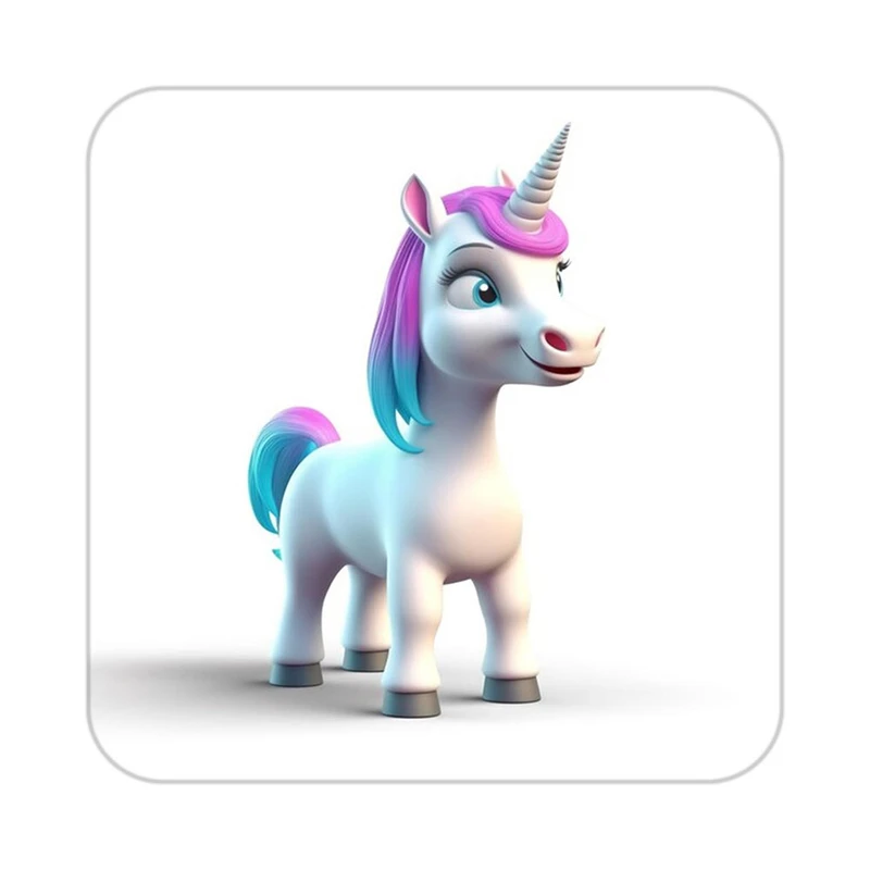 زیر لیوانی کاکتی طرح اسب تک شاخ و یونیکورن مدل mp30071