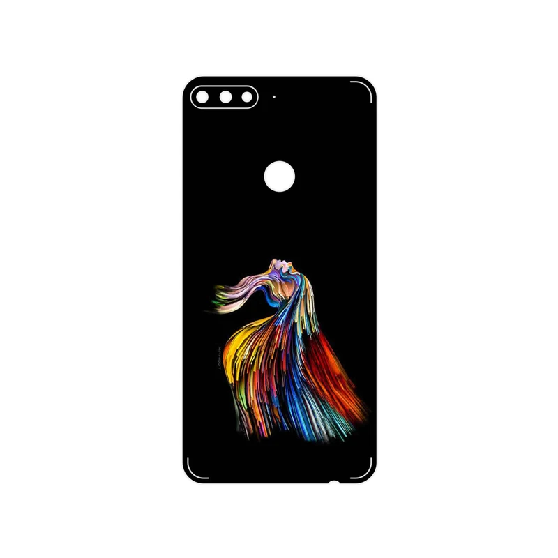 برچسب پوششی ماهوت مدل Rainbow Hair Digital Art مناسب برای گوشی موبایل هوآوی Y7 Prime 2018