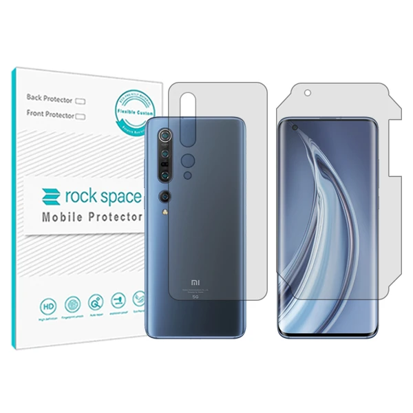 محافظ صفحه نمایش شفاف راک اسپیس مدل HyGEL مناسب برای گوشی موبایل شیائومی Mi 10 Pro 5G به همراه محافظ پشت گوشی 