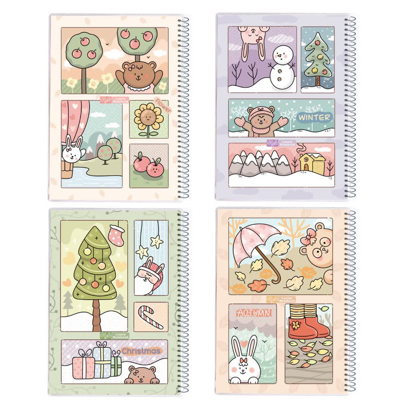 دفتر مشق ۵۰ برگ دایان مدل حاشیه دار  کد ۶۴۹۴۲ بسته ۴ عددی