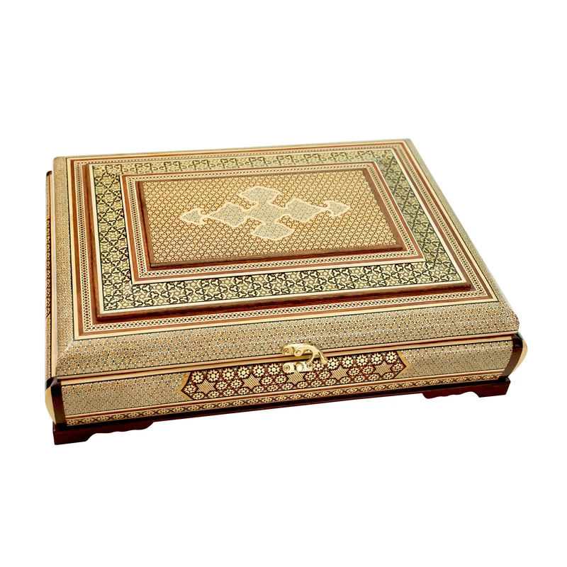 جعبه قرآن کریم خاتم کاری خادم ملّت کد 654