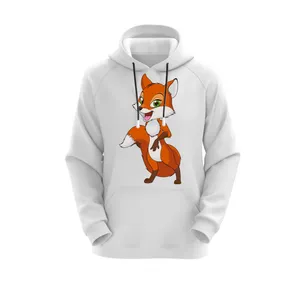 هودی زنانه مدل روباه کد E8 رنگ سفید