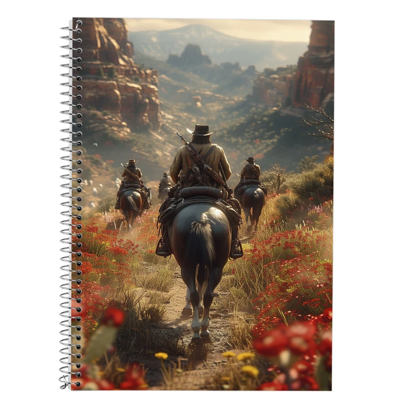 دفتر زبان 50 برگ مدوپد مدل سه خط طرح رد دد red dead کد DF13511
