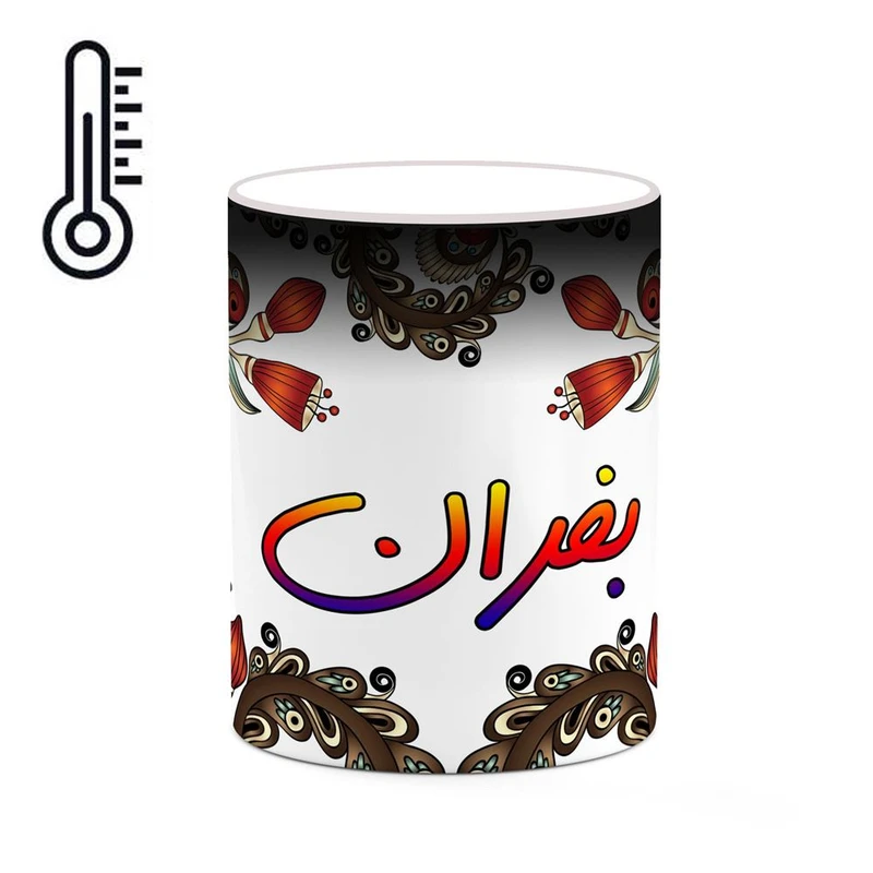 ماگ حرارتی کاکتی مدل اسم بفران طرح سنتی گل و بته کد mgh44178