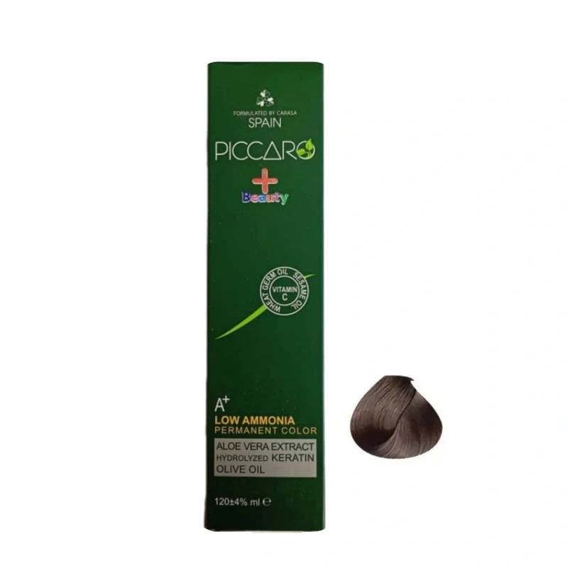 رنگ مو پیکارو شماره 6.1 مدل پلاس بیوتی حجم 124 میلی لیتر رنگ بلوند خاکستری تیره 