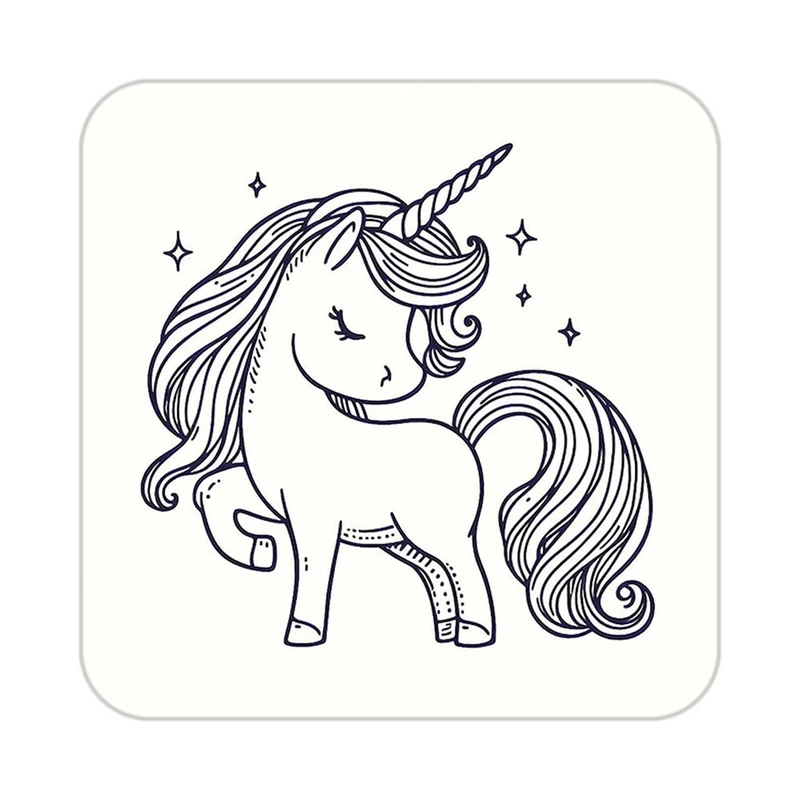 زیر لیوانی کاکتی طرح اسب تک شاخ و یونیکورن مدل mp31388