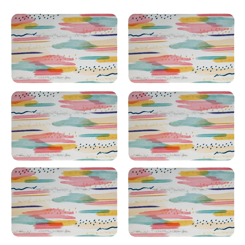 زیربشقابی طرح آبرنگی کد 8000 بسته 6 عددی