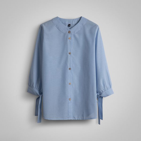 شومیز آستین سه ربع یقه گرد زنانه مدل سپیده