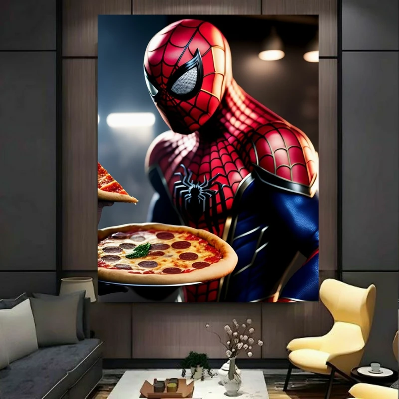 پوستر طرح مرد عنکبوتی مدل پیتزا کد BK24079