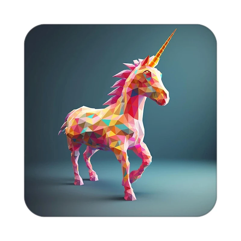 زیر لیوانی کاکتی طرح اسب تک شاخ و یونیکورن مدل mp29124