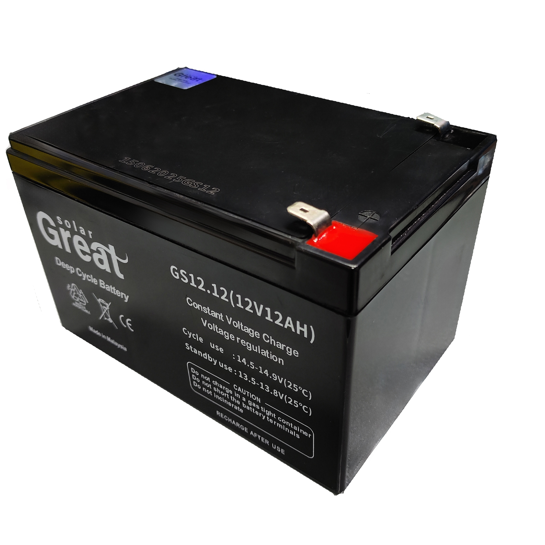 باتری UPS با ولتاژ 12 ولت و شدت جریان 12 آمپرساعت گریت سولار مدل GS12v12AH