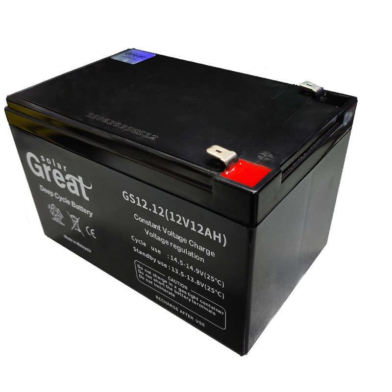 باتری UPS با ولتاژ 12 ولت و شدت جریان 12 آمپرساعت گریت سولار مدل GS12v12AH