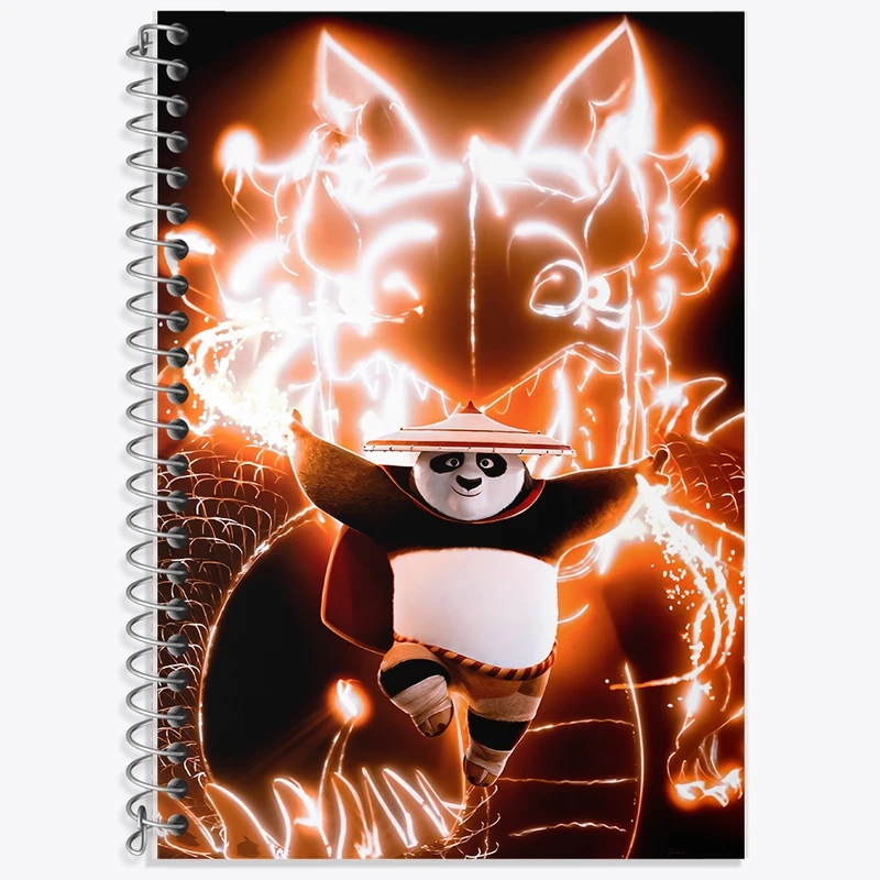 دفتر زبان 50 برگ خندالو مدل دو خط طرح پاندای کونگ فوکار کد F1564