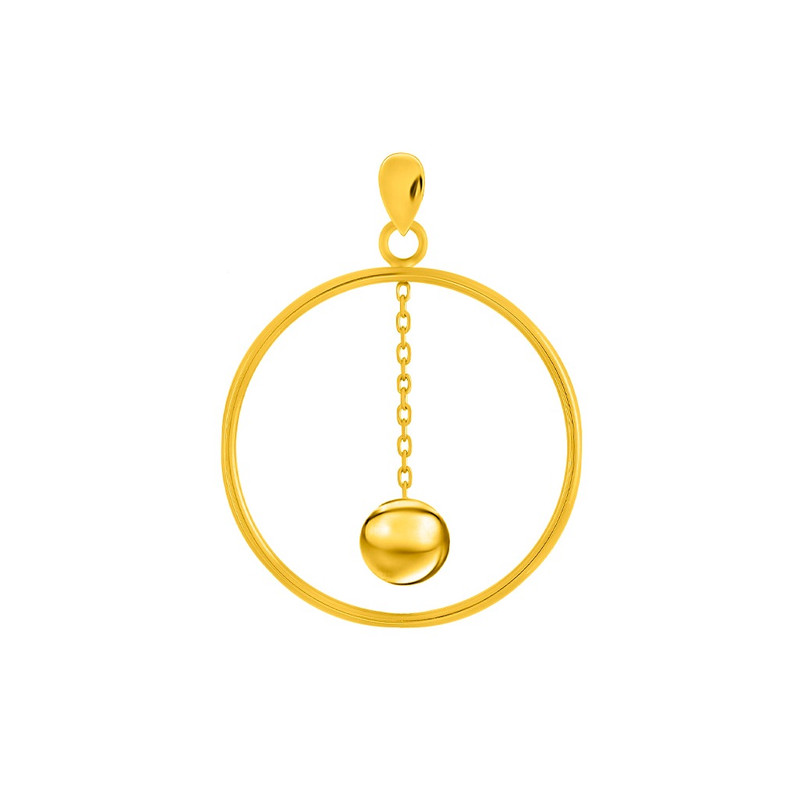 آویز گردنبند طلا 18 عیار زنانه اقلیمه طرح دایره