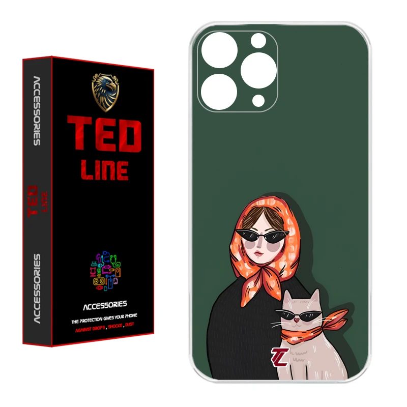 کاور تدلاین طرح دختر و گربه کد 1143 مناسب برای گوشی موبایل اپل Iphone 11 Pro