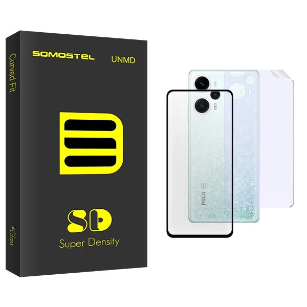 محافظ صفحه نمایش شیشه ای سوماستل مدل SD مناسب برای گوشی موبایل شیائومی Poco F5  به همراه محافظ پشت گوشی